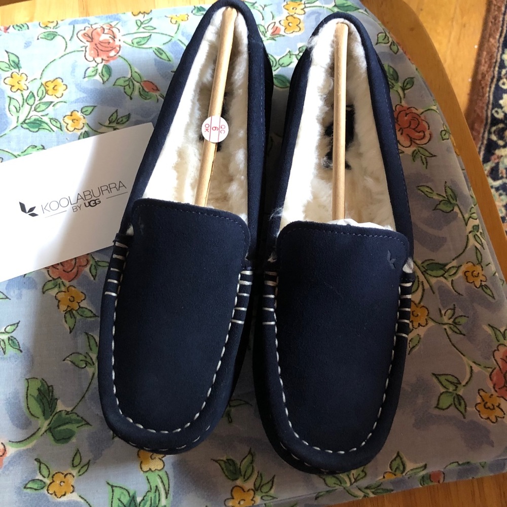 Koolabura by UGG Navy Faux Fur Lined Slippers! NIB